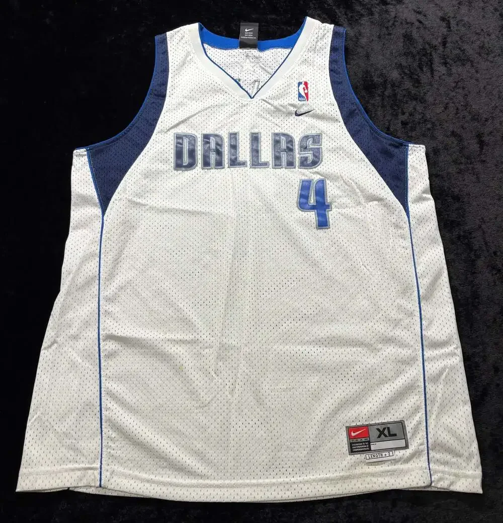 Men XL Vintage Nike Dallas Mavericks Michael Finley White Stitched Home Jersey